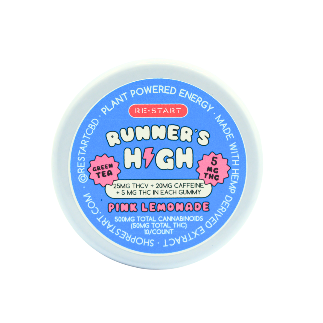 Runner's High Energy Gummies THCV + THC + Green Tea (Pink Lemonade) / 10-ct